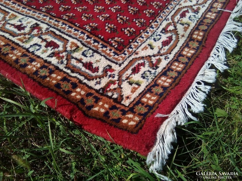 Antique, Antique: Iranian Bidjar Herati Pattern Hand Knotted Wool Runner Rug, Rarity