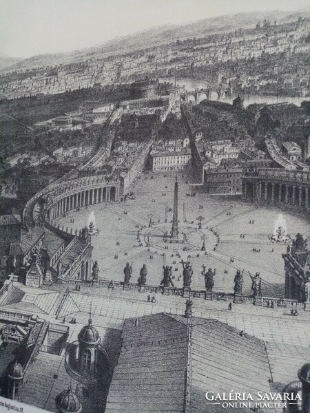 Félix benoist - view - from the dome of St. Peter's Basilica (1870) lithograph for sale
