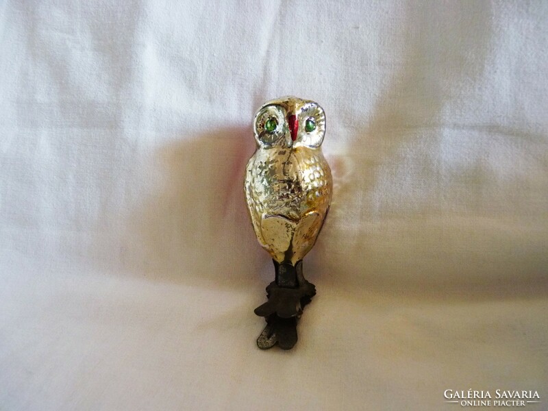 Old glass Christmas tree decoration! - Owl! (Clip!)