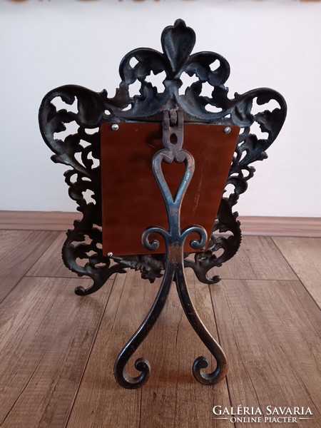 Antik barokk bronz asztali fényképtartó