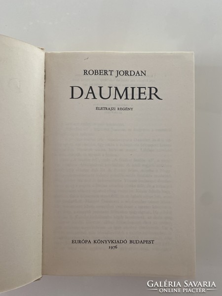 Robert jordan daumier biographical novel 1976 europe book publisher budapest