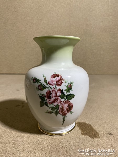Hollóháza porcelain vase, height 18 x 12 cm, perfect piece.2245