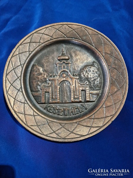 Bronzed cast aluminum commemorative plate wall decoration keszthely