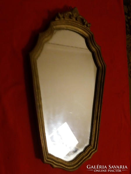 Antique 19th No. Wall-mounted partisan - crowned baroque vanity mirror 54 x 32 cm according to the pictures