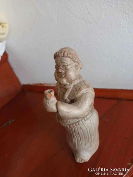 Italozó szerzetes - ritka kerámia figura - kerámia szobor