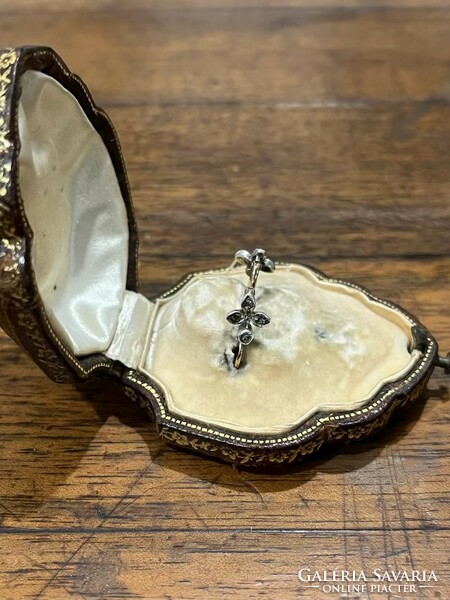 Antik szeccessziós gyémánt fülbevaló