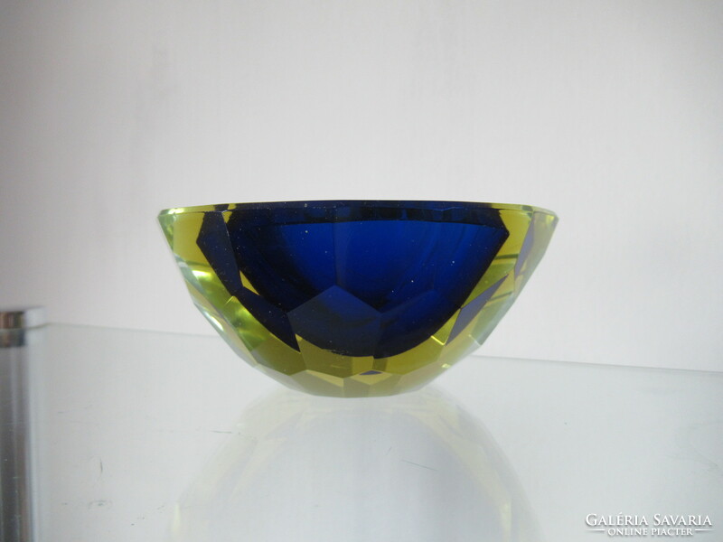 Diamond cut bowl (murano, sommerso)