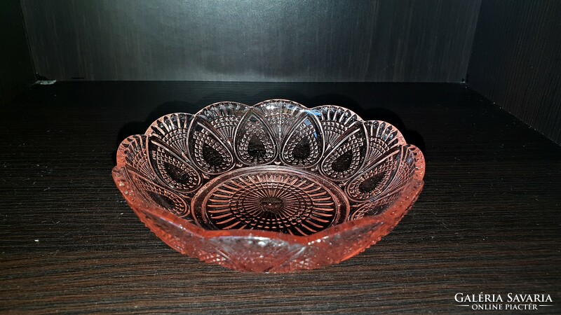 1 pc. Beautiful peach blossom colored glass bowl.