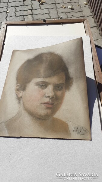 Viktor Winkler 1920  " Női portré "  Rajz