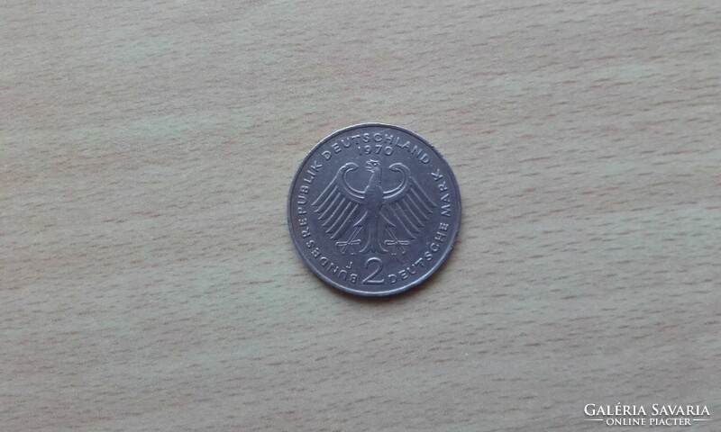 Németország 2 Deutsche Mark 1970 J   Adenauer