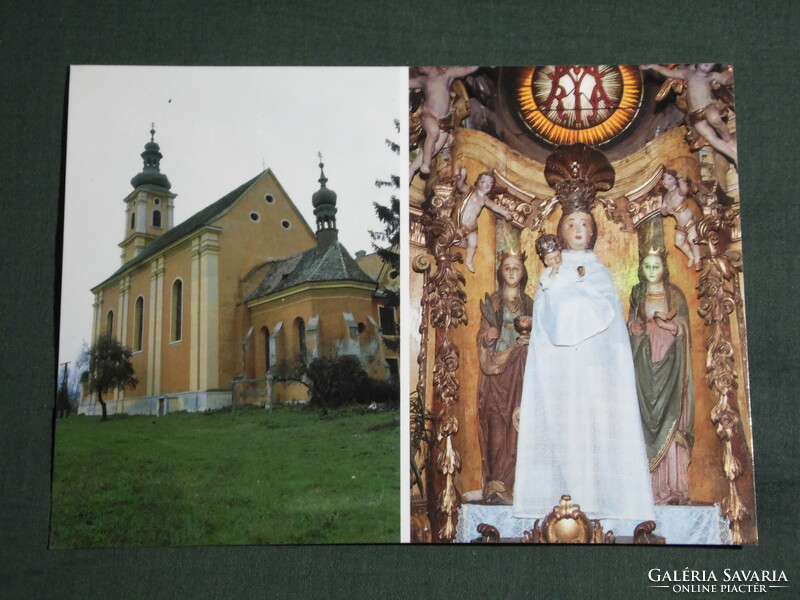 Postcard, andocs, parish church, detail of statue of grace