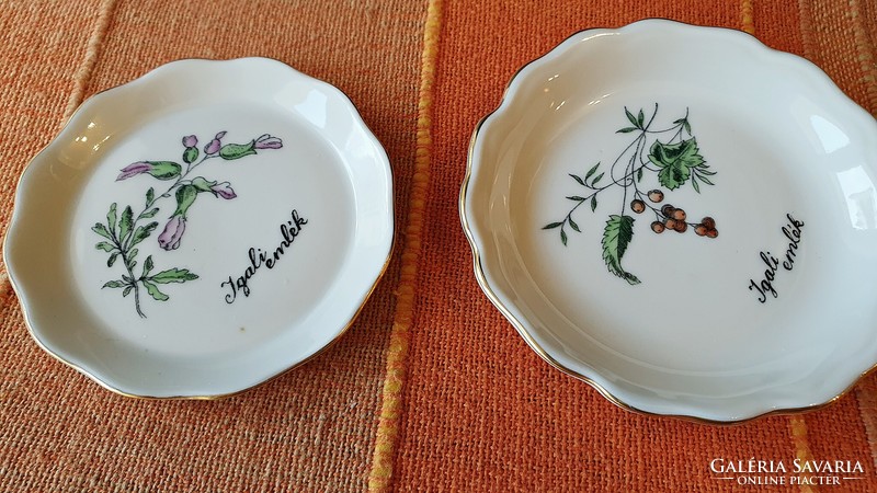 2 pcs. Aquincum porcelain, Igali, memorial plate. Different plate.