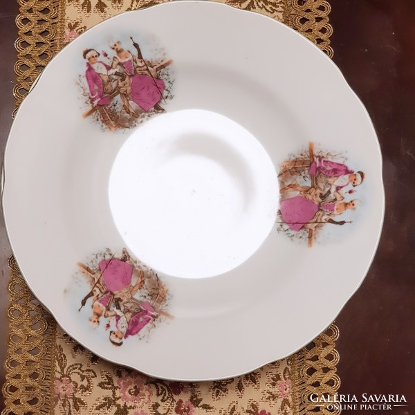 3db tányér barokk pár -dekorral