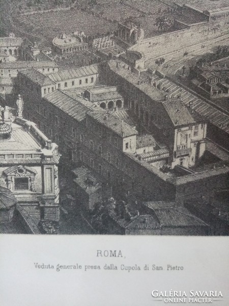 Félix benoist - view - from the dome of St. Peter's Basilica (1870) lithograph for sale