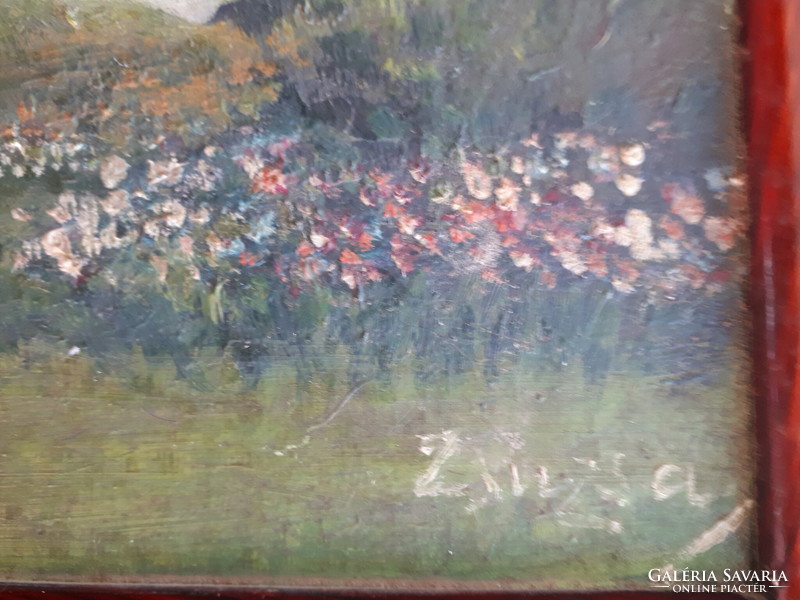 Flower meadow, oil signed