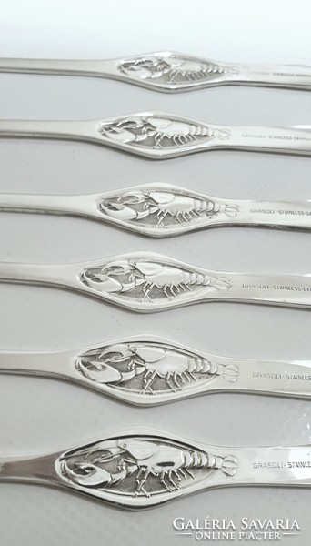 Silver-plated Grasoli lobster, crab or sushi fork (6 pieces)