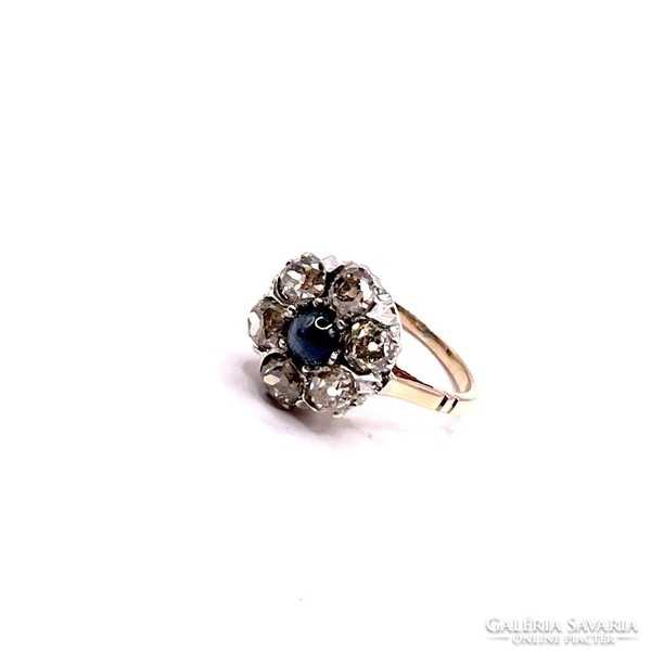 4709. Margaret ring with blue sapphire and diamonds