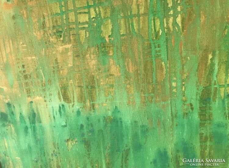 Green reset 75x60cm abstract contemporary unique picture