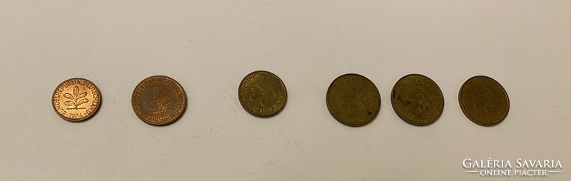 1 2 5 10 pfennig német fémpénz csomag