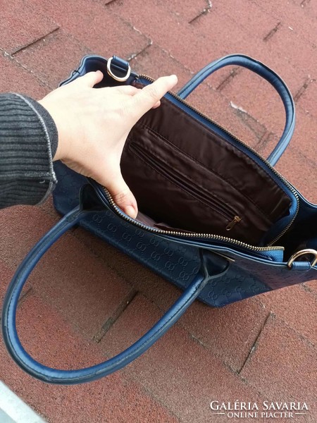 Blue leather german handbag
