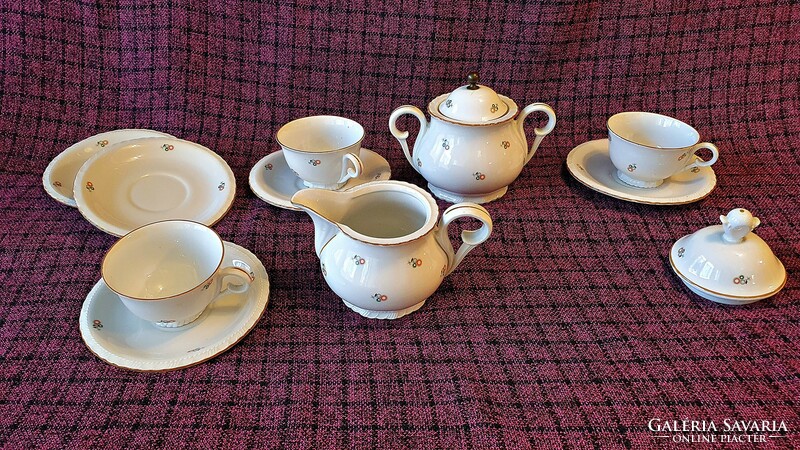 Pieces of Epiag royal, Czechoslovak porcelain, coffee set. 3 pcs. Coffee cup, 5 pcs. Cup base, plate