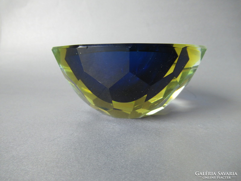 Diamond cut bowl (murano, sommerso)