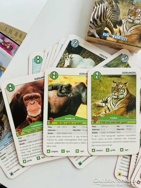 Wild animals quiz-quartet card game (ca. 1996) 32 pc set, perfect