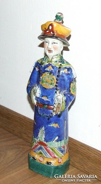 Beautifully painted, marked Chinese porcelain figurine
