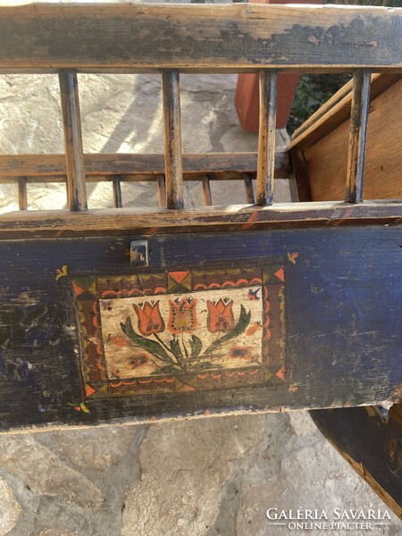 Old painted cradle