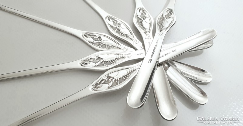 Silver-plated Grasoli lobster, crab or sushi fork (6 pieces)