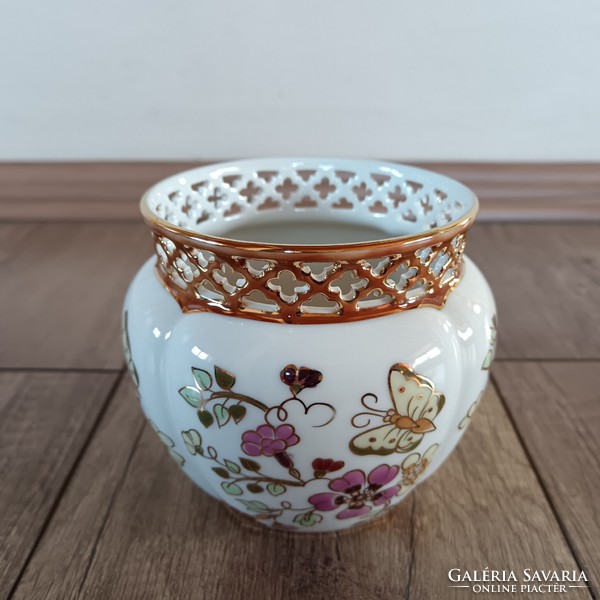 Zsolnay butterfly patterned pot