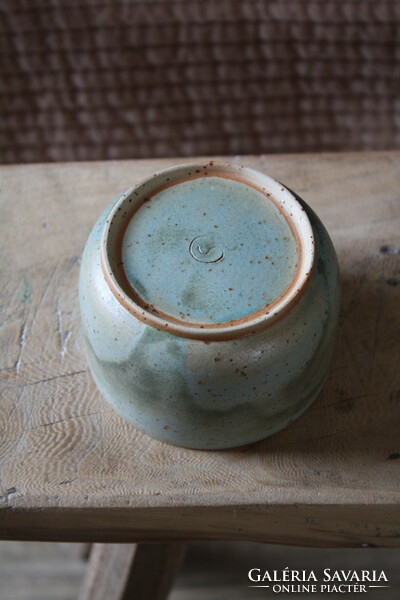 Japán Chawan kerámia zöld matt mázas csésze - szép, hibátlan