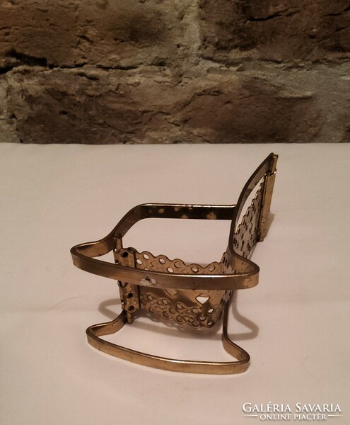 Brass miniature rocking chair