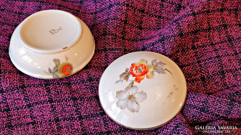 Old, hólloháza and drasche porcelain bonbonier.