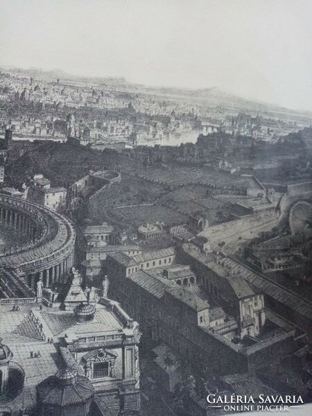 Félix benoist - view - from the dome of St. Peter's Basilica (1870) lithograph for sale