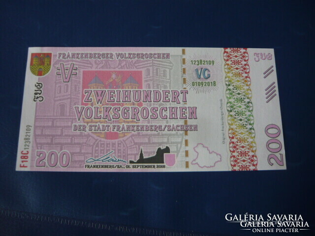 Frankenberg / Germany 200 volksgroschen 2018! Rare fantasy paper money! Ouch!