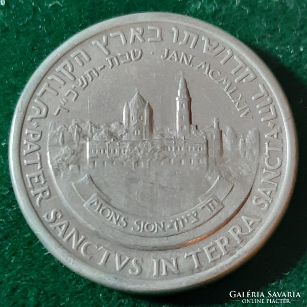 Pál Vincze: vi. Pope Paul's visit to the Holy Land, medal, 1964