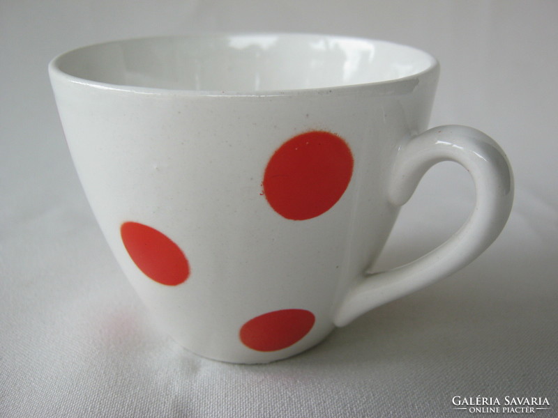 Granite ceramic red polka dot cappuccino coffee cup mug