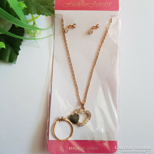New rhinestone jewelry set, jewelry - necklace, earrings, ring