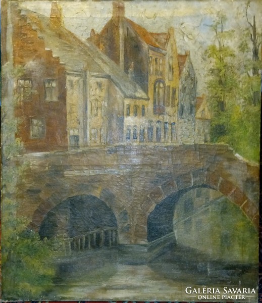 Antique Dutch painter 70 cm x 60 cm, oil on canvas-antique - b. Drums are the sign