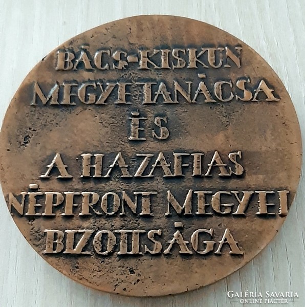 Bács-Kiskun MegyeTanácsa és a Hazafias Népfront ...Településfejlesztésért-Nagy Bronz Plakett