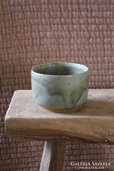 Japanese chawan ceramic green matte glazed cup - beautiful, flawless
