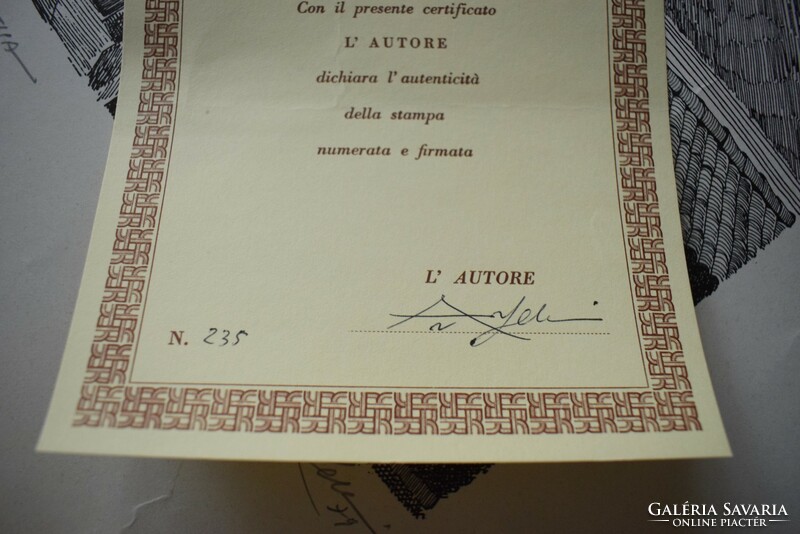 Mantua , Mantova antica olasz metszet , szignó, certifikáció 235/1000
