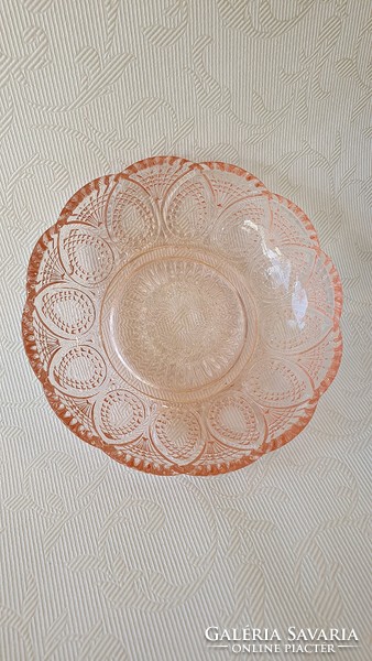 1 pc. Beautiful peach blossom colored glass bowl.