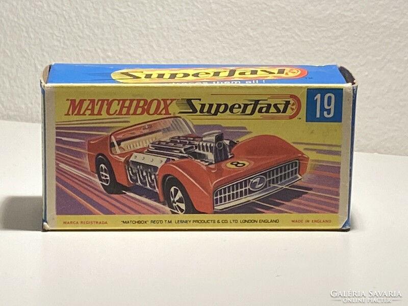 With Matchbox road dragster box