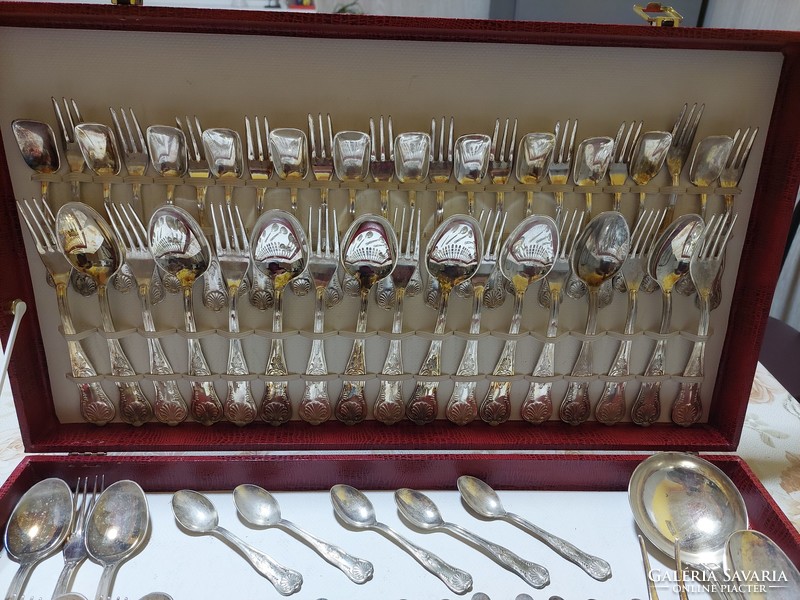 12 Personal complete silver-plated cutlery set