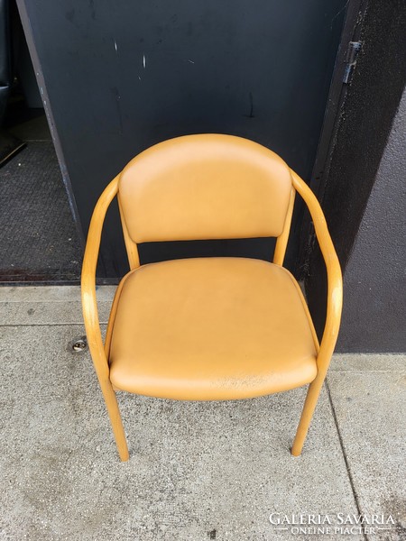 Original thonet armchair with leather upholstery