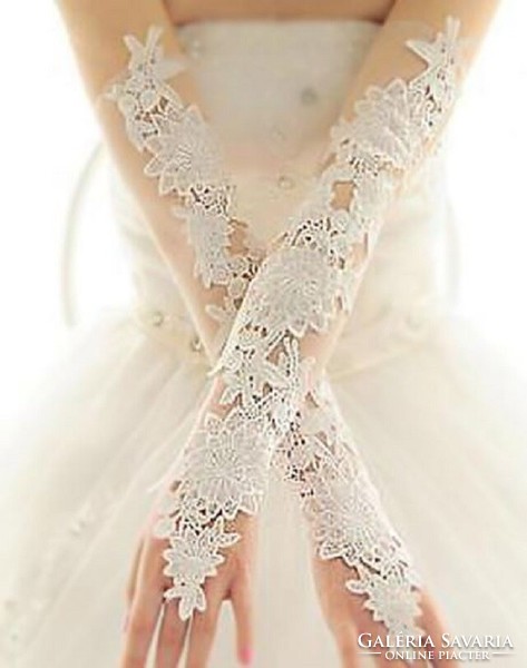 Wedding kty93 - off-white lace gloves that can be hung on 52cm fingers
