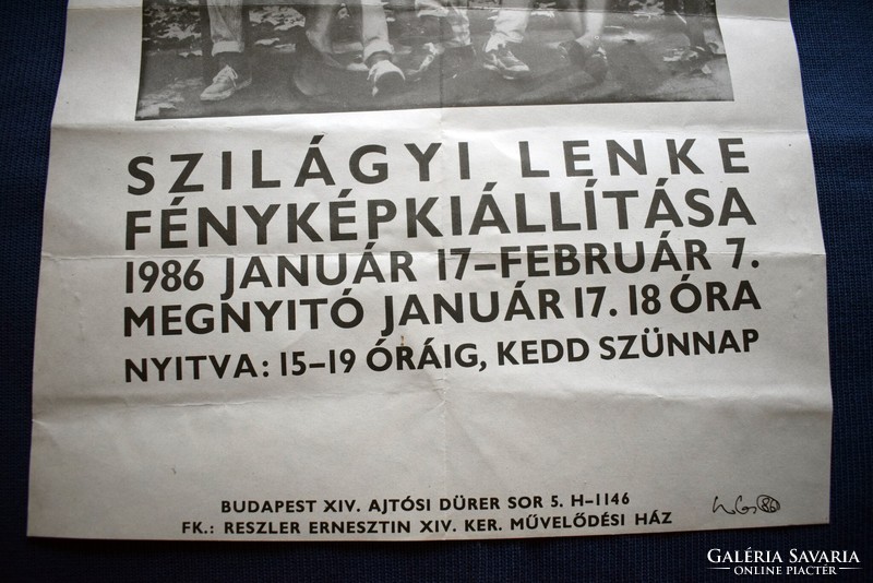 Photo exhibition of Lenke Szilágy, Liget gallery, January 17 - February 7, 1986. Poster advertisement 30x41cm