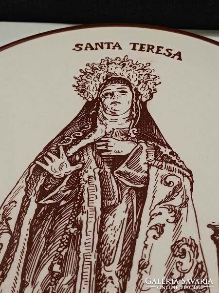 Santa Teresa spanyol porcelán falitányér